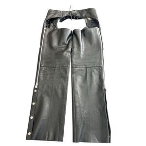 XELEMENT  Leather Motorcycle Chaps Black Size Small size 36